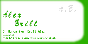 alex brill business card